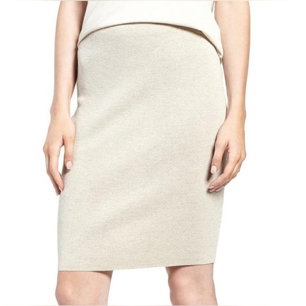 Eileen Fisher The Icons Wool Crepe Knit Skirt Sz 3X Sustainable Fashion